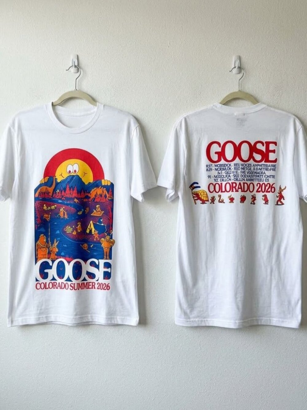 Goose Band Shirt Colorado Summer 2026 Red Rocks Tour Dates Concert Reprint
